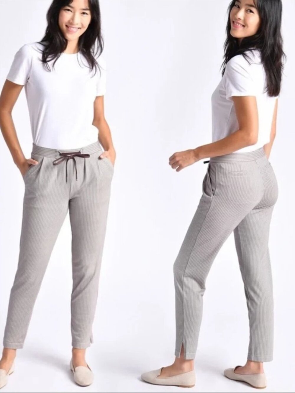 New Betabrand Almond Herringbone Skinny Soho Joggers Small Short Petite